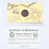 1808 East India Company shipwrecked 10-cash coin recovered in 1985 from the sunken Admiral Gardner
