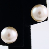 Pair of estate Akoya pearl earrings