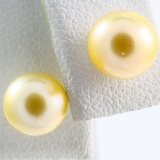 Pair of estate Akoya pearl earrings