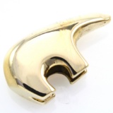 Estate unmarked 14K yellow gold 3D minimalist bear charm pendant