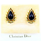 Pair of vintage Christian Dior gold plated earrings