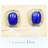 Pair of vintage Christian Dior gold plated earrings