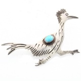 Estate sterling silver Native American roadrunner pin