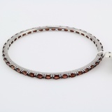 New sterling silver garnet bangle bracelet