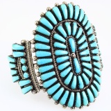 Impressive vintage Native American Zuni Wyaco cuff bracelet