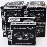 Lot of 500 rounds of boxed American Eagle .223 Rem 55 grain FMJ rifle ammo