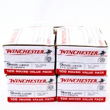 Lot of 600 rounds of boxed Winchester 9mm Luger 115 grain FMJ pistol ammo