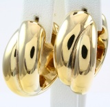 Pair of estate 14K yellow gold hoop earrings