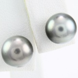 Pair of estate Tahitian Pearl stud earrings