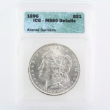 Certified 1896 U.S. Morgan silver dollar