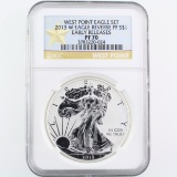 Certified 2013-W U.S. reverse proof American Eagle silver dollar