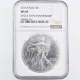 Certified 2016 30th anniversary U.S. American Eagle silver dollar