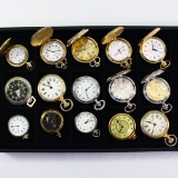 Lot of 15 manual-wind & quartz pocket watches