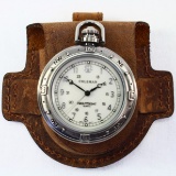 Estate Coleman NightSight pocket watch in its original leather pouch