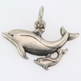 Estate James Avery sterling silver 2 dolphins charm