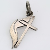 Estate James Avery sterling silver Methodist cross charm