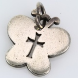 Estate James Avery sterling silver butterfly with cross charm
