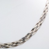 Estate sterling silver braided herringbone chain