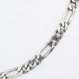 Estate sterling silver open figaro chain