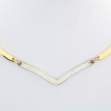 Estate James Avery 14K yellow gold & sterling silver bar necklace