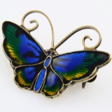 Estate David Anderson sterling silver enameled butterfly pin