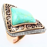 Estate Barse sterling silver & copper turquoise ring