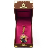 Like-new-in-the-box Jay Strongwater enameled rhinestone orchid charm