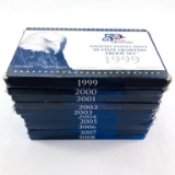 Continuous run of all 10 1999-2008 U.S. state quarter proof sets