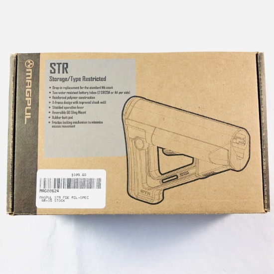 Lot of 2 new-in-the-box Magpul STR Storage/Type Restricted Mil-Spec AR-15 replacement stock