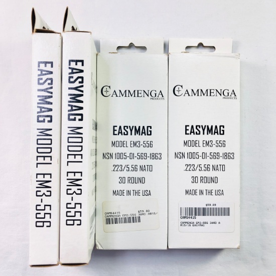 Lot of 4 new Cammenga Easymag Em3-556 .223/5.56 NATO 30-round capacity magazines