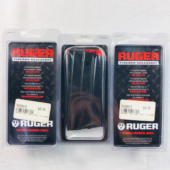 Lot of 3 new Ruger Mini-14 .223 Rem 20-round capacity magazines