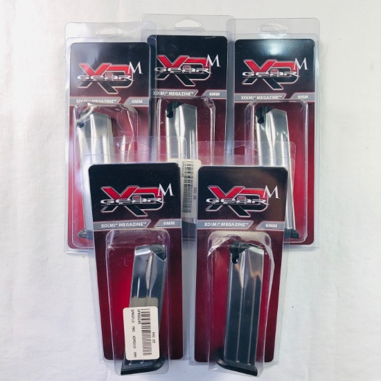 Lot of 5 new Springfield XD(M) 9mm 19-round capacity magazines
