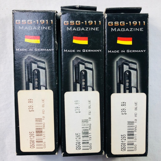 Lot of 3 new German Sport Guns GSG-1911 .22 LR 10-round capacity magazines