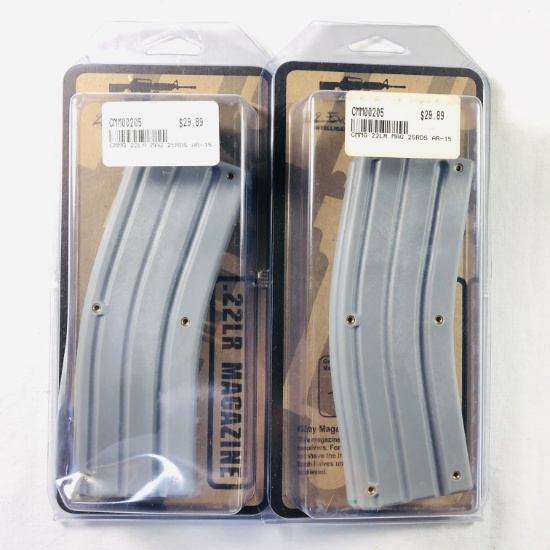 Lot of 2 new CMMG AR-15 .22 LR 25-round capacity magazines