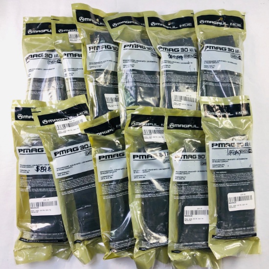 Lot of 12 new Magpul PMAG 30 AR/MR4 5.56x45mm NATO 30-round capacity GEN M2 magazines