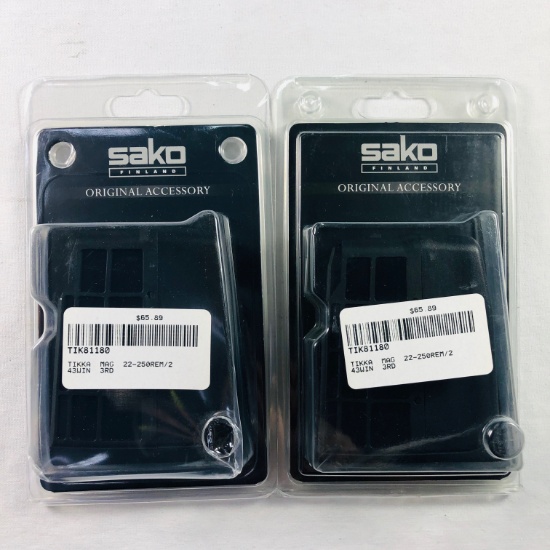Lot of 2 new Sako Finland Tikka T3 .22-250 Rem; .243 Win 3-round capacity magazines