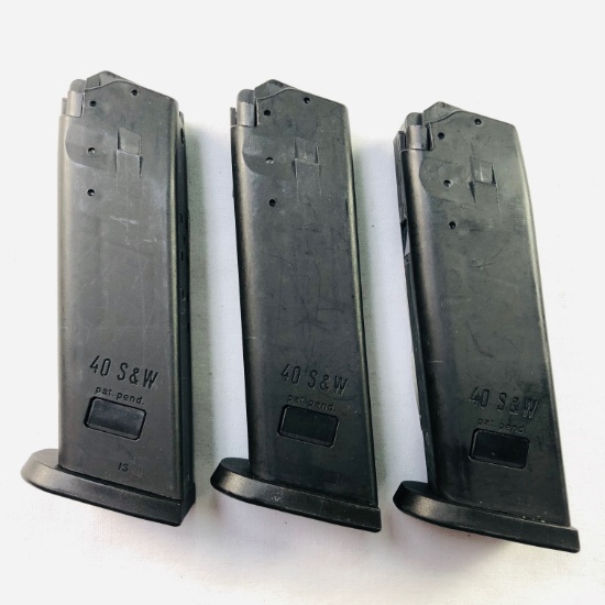 Lot of 3 new H&K USP40 .40 S&W 10-round capacity magazines