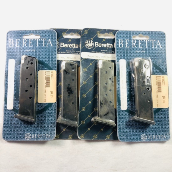 Lot of 4 new Beretta M85/86 .380 ACP 8-round capacity magazines