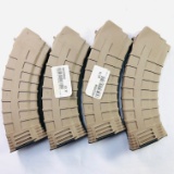 Lot of 4 new Tapco AK47 7.62x39mm 30-round capacity FDE magazines