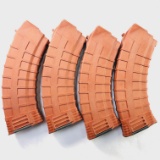 Lot of 4 new Tapco AK47 7.62x39mm 30-round capacity red magazines