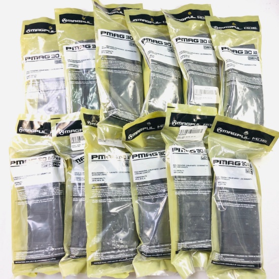 Lot of 12 new Magpul PMAG 30 AR/MR4 5.56x45mm NATO 30-round capacity GEN M2 magazines