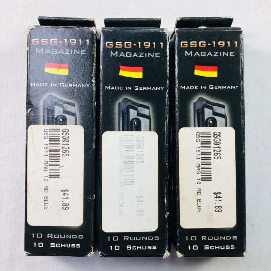 Lot of 3 new German Sport Guns GSG-1911 .22 LR 10-round capacity magazines
