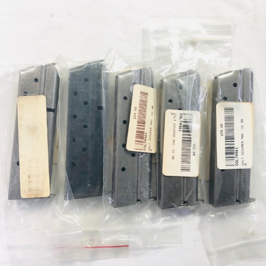 Lot of 5 new Colt .38 Super 9-round capacity magazines