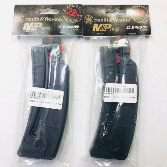 Lot of 3 new Smith & Wesson M&P 15-22 .22 LR 25-round capacity magazines