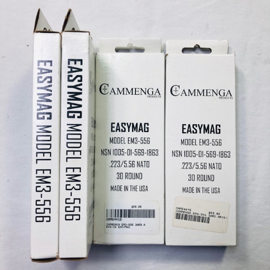 Lot of 4 new Cammenga Easymag Em3-556 .223/5.56 NATO 30-round capacity magazines