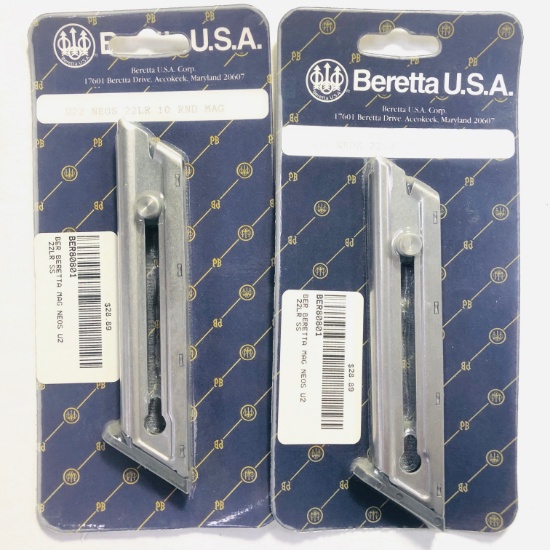Lot of 2 new Beretta U22 NEOS .22 LR 10-round capacity magazines
