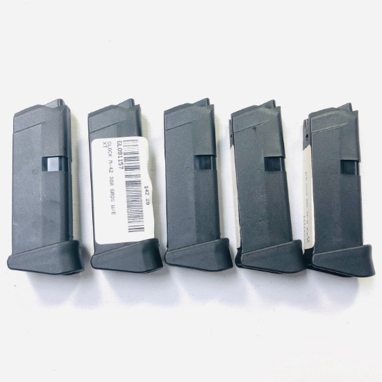 Lot of 7 new Glock G42 .380 ACP 6-round capacity extended magazines