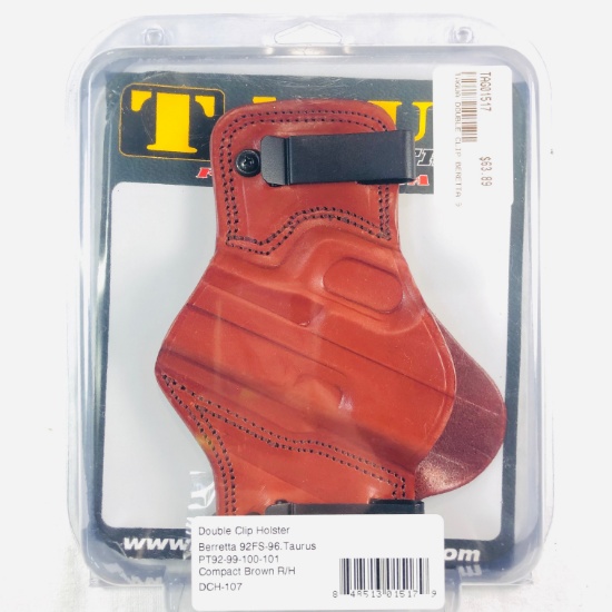 New-in-the-box Tagua Beretta 92FS/96, Taurus PT92/99/100/101 double clip holster