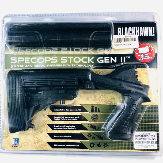 New-in-the-box Blackhawk! Specops Gen II Mossberg 12 ga pump shotgun stock