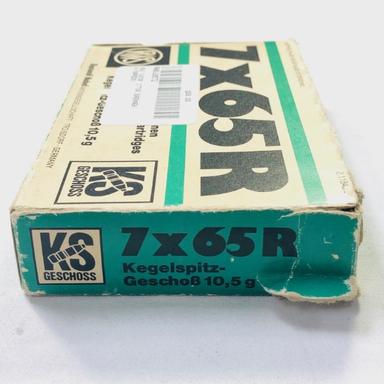 Lot of 20 rounds of new-in-the-box RWS KS Geshoss 7x65R Brenneke cal 162 gr rifle ammo